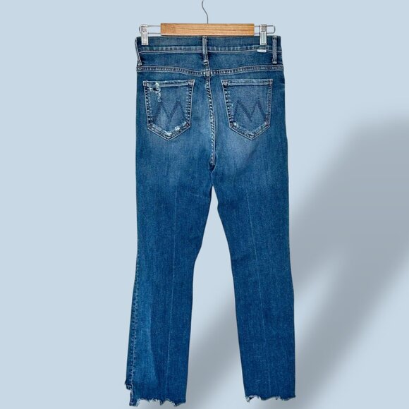 Mother Jeans The Insider Crop Step Chew Women's Size 28 Medium Wash Distressed - Picture 3 of 13